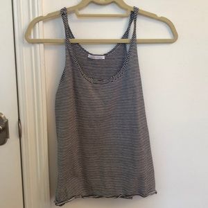 Navy and white stripped tank